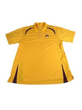 Minnesota Golden Gophers Polo Shirt Men's 2XL Embroidered M Logo Short Sleeve